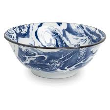 Japanese Bowl Blue Dragon Ø20 5 Cm H8