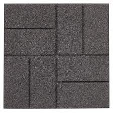 Rubberific 16 In X 16 In Gray Dual Sided Rubber Paver 9 Pack