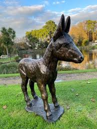 Bronze Baby Donkey Caramel Sculpture