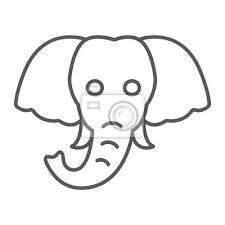 Elephant Thin Line Icon Animal And Zoo
