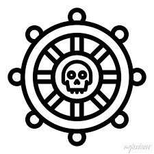 Pirate Ship Wheel Icon Outline Pirate