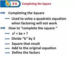 Ppt Completing The Square Powerpoint