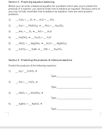 Practicing Equation Balancing