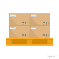 Warehouse Parcel On Pallet Icon Flat