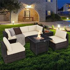 Costway 7 Piece Plastic Wicker Patio