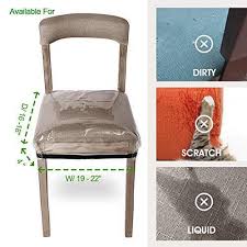 Siwutiao 2 Pack Clear Plastic Dining Chair Covers Reusable Thickened Soft Pvc Seats Protector Double Sided Adjustable Waterproof Chairs Slipcover