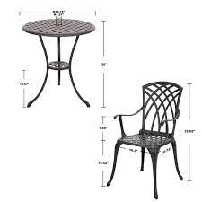 Cast Aluminum Outdoor Bistro Set