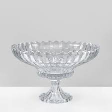 Crystal Elegance Glass Ribbed Pedestal