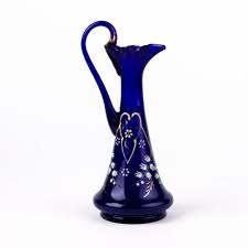 Victorian Bristol Blue Glass Ewer 19th