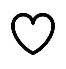 Black Heart Shape Outline Stencil
