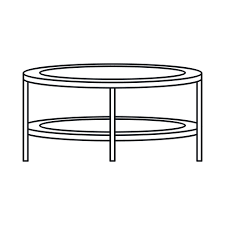 Coffee Table Icon In Outline Style