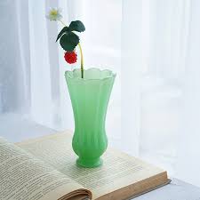 Green Glass Flower Vase Apollobox