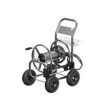 Heavy Duty Industrial Hose Reel Cart With Wheels 5 8 In To 250 Ft Hose Capacity Hose Guide Installed