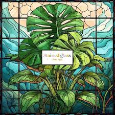 Stained Glass Monstera Leaves