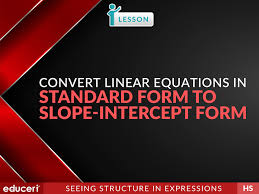 Convert Linear Equations In Standard