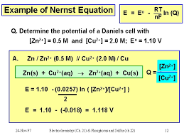 Example Of Nernst Equation