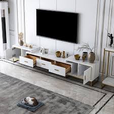 Tv Stand Tempered Glass Top Extendable