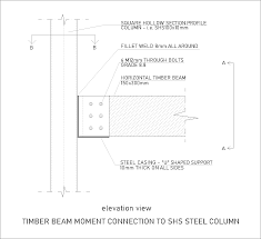 wood beams connections dwg cad detail