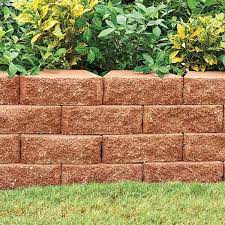 Pavestone Rockwall Small 4 In X 11 75 In X 6 75 In Terra Cotta Concrete Retaining Wall Block 144 Piece 46 5 Sq Ft Pallet Red