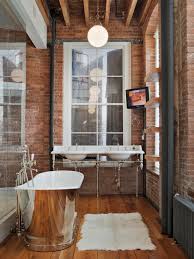 bathrooms exposed wood beams design ideas