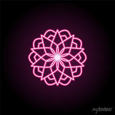 Abstract Type Of Flowers Neon Icon