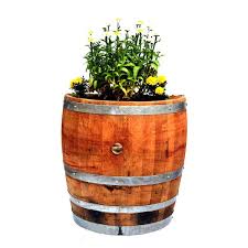 Oak Wine Barrel Planter