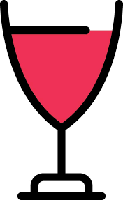 Pink Wine Or Drink Glass Icon In Black