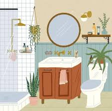Bathroom Interior With Stand Shower