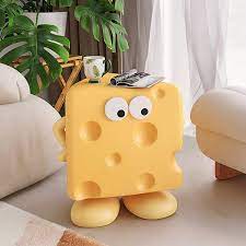 Cheese Themed Side Table Quirky Decor