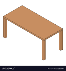 Wood Desktop Table Icon Isometric Style
