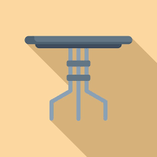 Metal Outdoor Table Icon Flat Vector