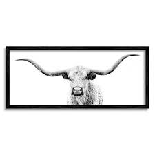 Stupell Home Decor Longhorn Gazing Cattle Framed Wall Art