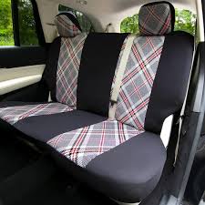 Fh Group Tartan57 Plaid Print 47 In X 23 In X 1 In Seat Covers Combo Full Set Multi