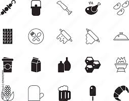 Food Vector Icon Set Such As Silver