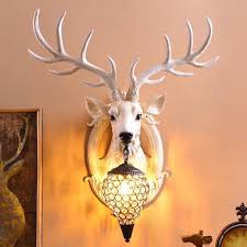 Vintage Antler Wall Lamp Country Style