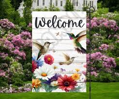 Hummingbird Garden Flag Sublimation