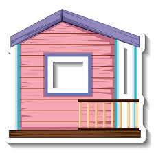 A Small Pink Wooden House Isolated