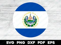El Salvador Flag Circle Design Svg Png