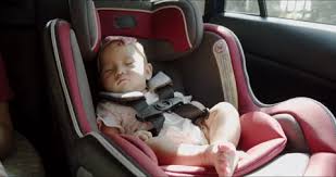 Children On Car Seats Stock