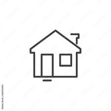 House Outline Icon Linear Style Sign
