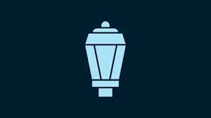 White Line Garden Light Lamp Icon