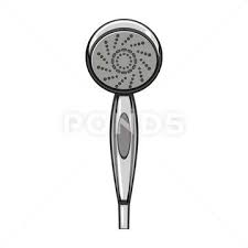 Clean Shower Head Cartoon Vector