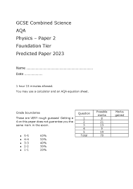 Aqa Gcse Combined Science Physics Paper