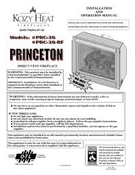 Kozyheat Princeton Owner Manual Manualzz