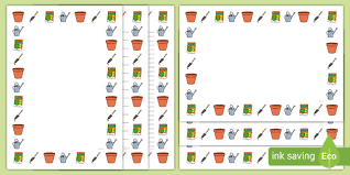 Gardening Page Border Design Templates