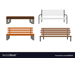 Outdoor Bench Icon Set Royalty Free