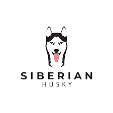 Siberian Husky Dog Logo Design Vector