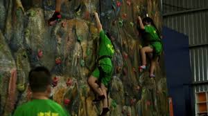Rock Climbing Wall Kids Stock