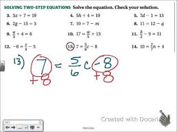 Common Core Math Solving Two Step