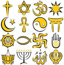 Religion Symbol Set Icon Line Art